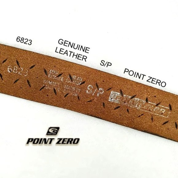 POINT ZERO Unisex Belt Brown Genuine Leather Hollow Geometric Motifs Boho Vtg. - Picture 8 of 11
